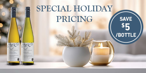 Special holiday wine pricing. Save big on award winning Wood Post Riesling & Small Lot Pinot Gris
